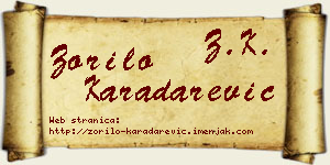 Zorilo Karadarević vizit kartica